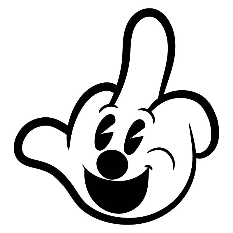 Mittelfinger Comic Handschuh Sarkasmus bürohumor