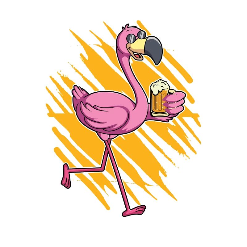 Flamingo beer drinker