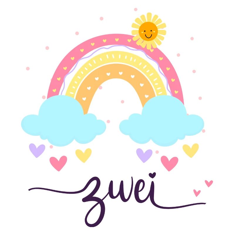 Ich bin schon zwei Geburtstagsshirt 2 Regenbogen