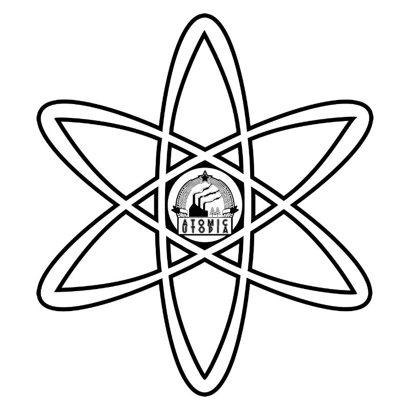 Atomic Utopia - Atom Emblem in White