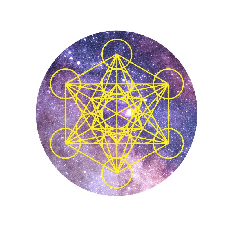 Cube de Métatron sur fond d'espace