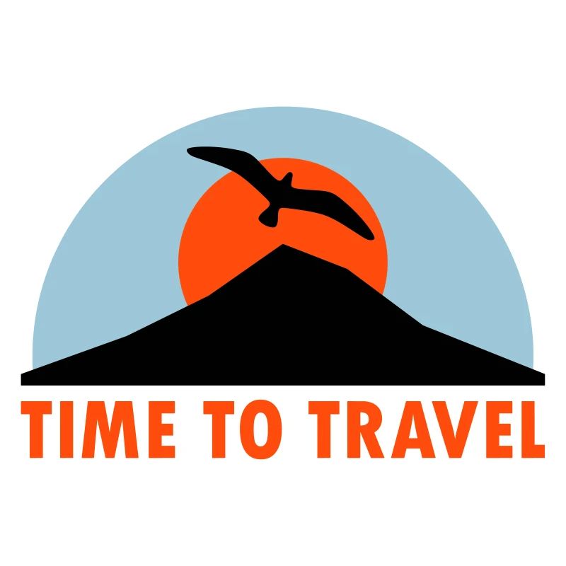Time to travel (mountain, sun, bird)
