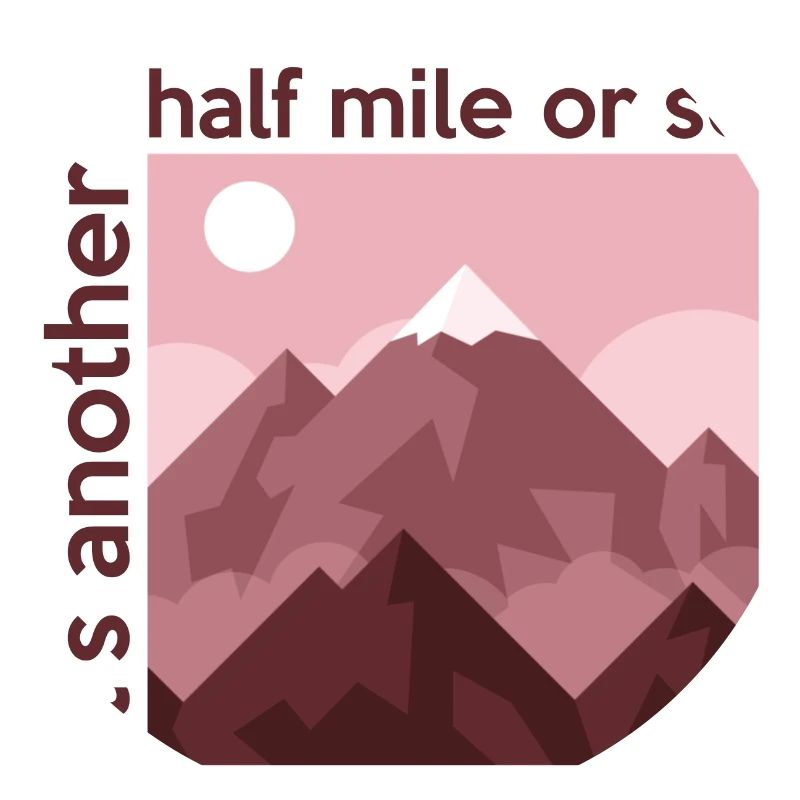 Es ist eine weitere halbe Meile oder so Bergwandern