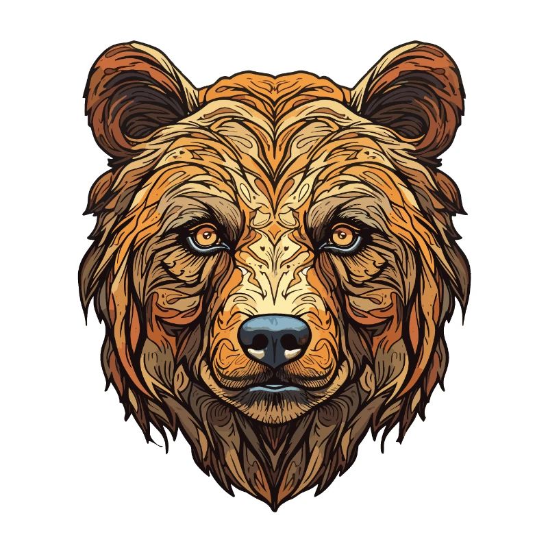 Grizzly Bear Face - Wilderness Emblem