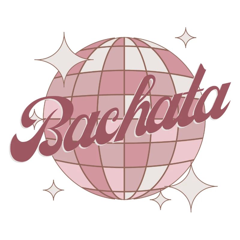 Bachata Dance Retro Comic Disco Ball Pink