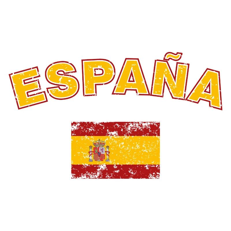 Drapeau de l’Espagne, effet usé et texte