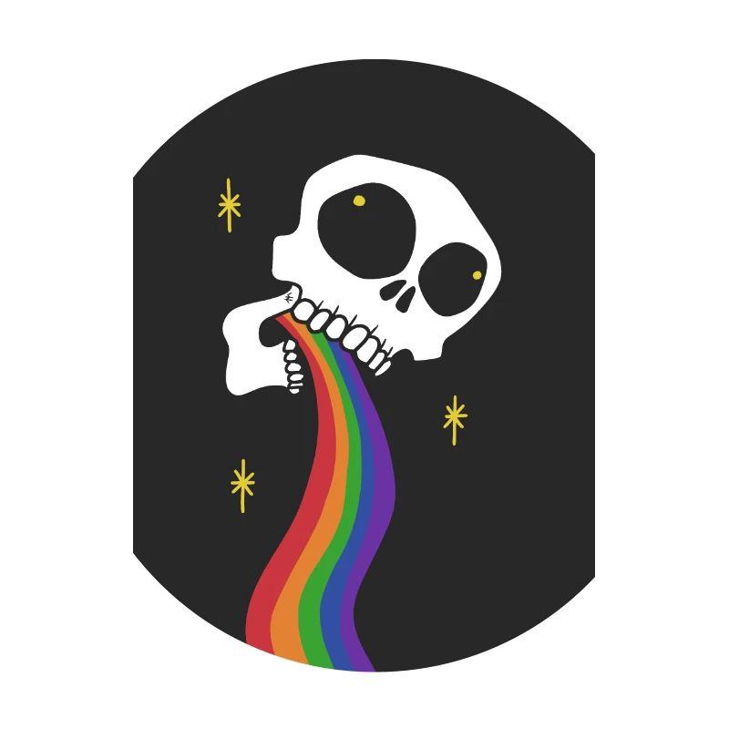 Crâne vomissant arc-en-ciel