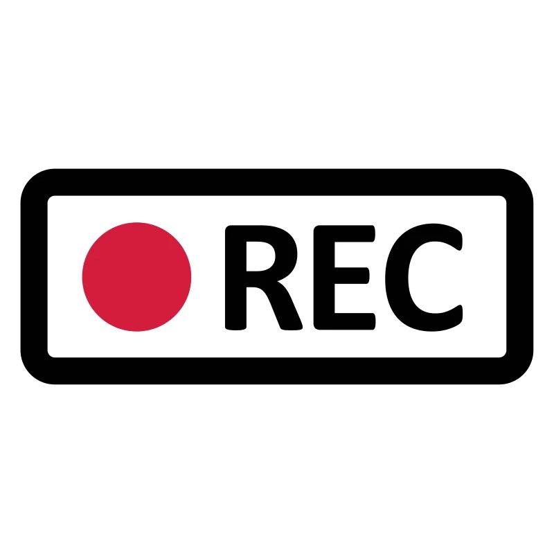 Camera REC recording button. Record, live, rec
