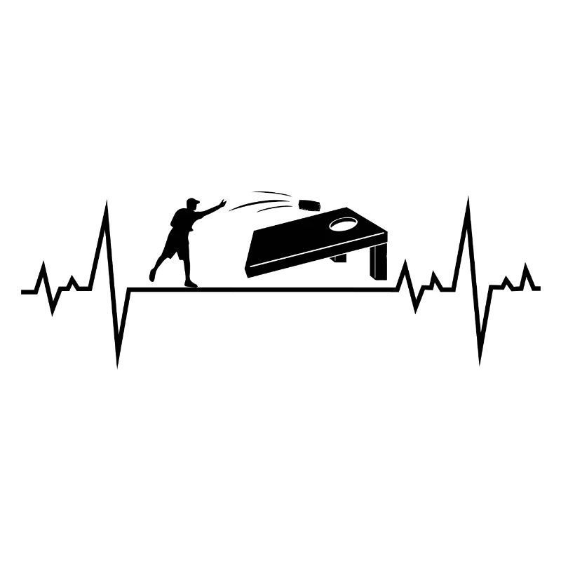 Cornhole Bean Bag Toss Lawn Game Heartbeat Pulse