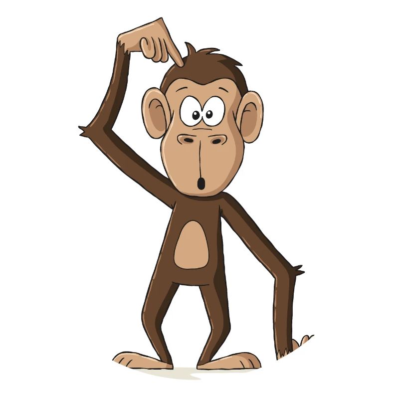 Funny cartoon monkey