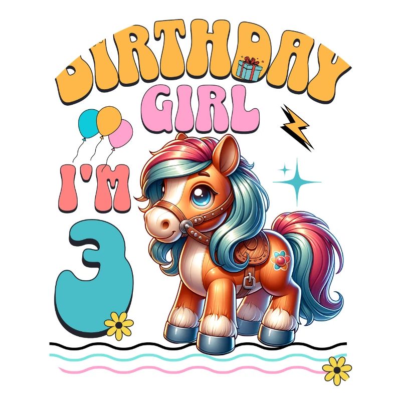 Pony 3. Geburtstag Mädchen Pferd Reiten