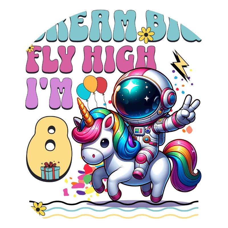 Astronaut Einhorn 8. Geburtstag