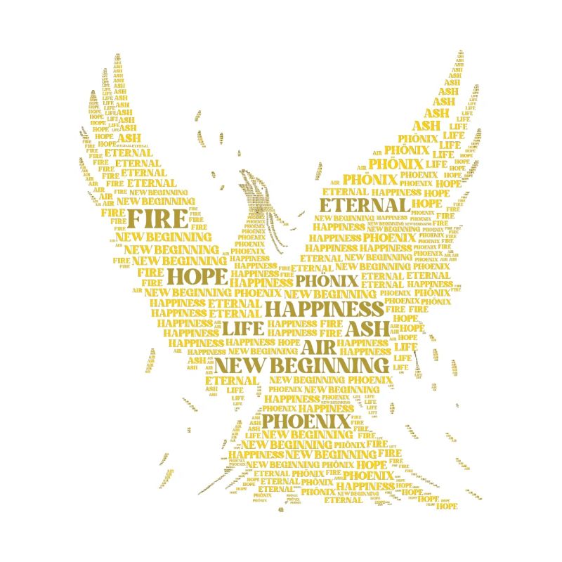 PHOENIX: Conception d’art de mots! Créatures mythiques, mythologie