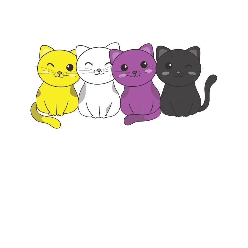 Nonbinary Flag Non Binary Pride LGBTQ cute cat