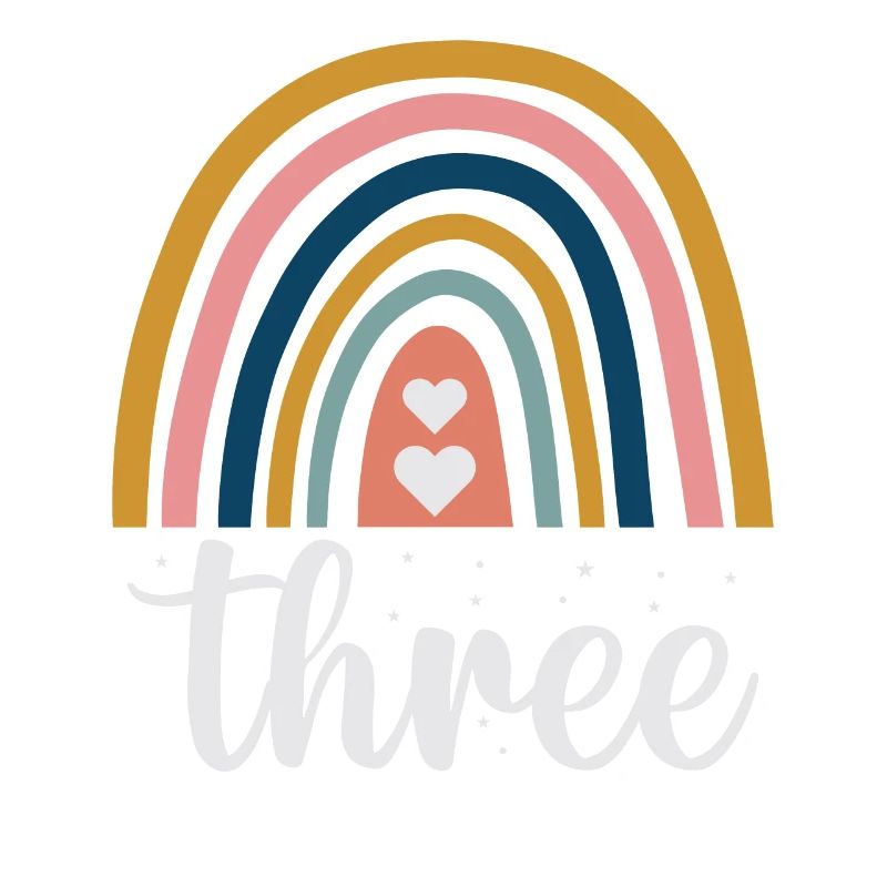 Rainbow design with three leopards For 3.