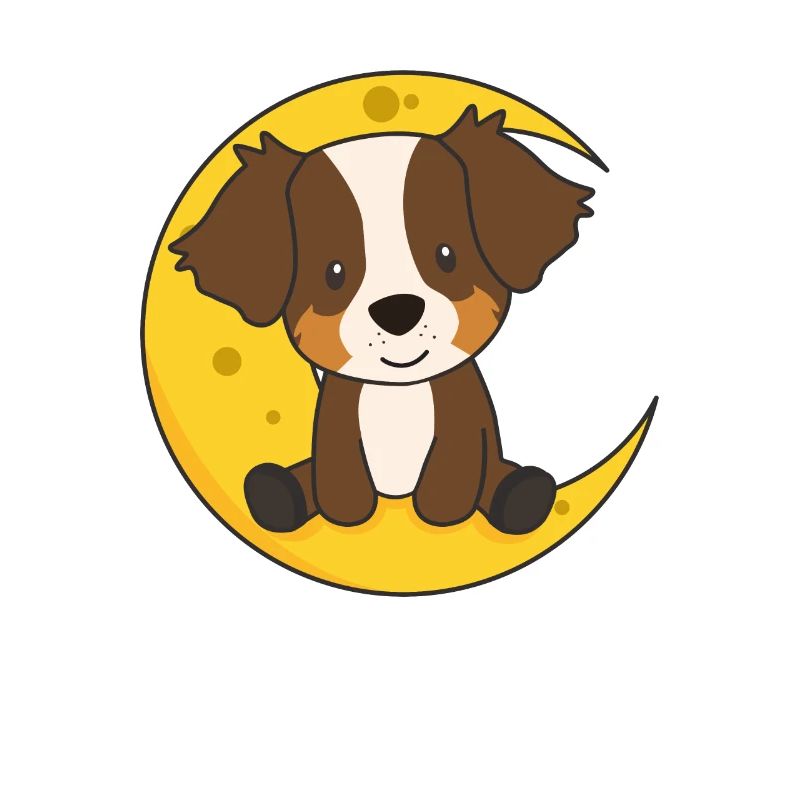 Moon Australian Shepherd cute animals for the night