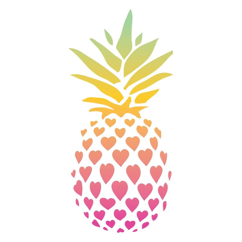 Pineapple Heart Design For Beach Lovers Pineapple