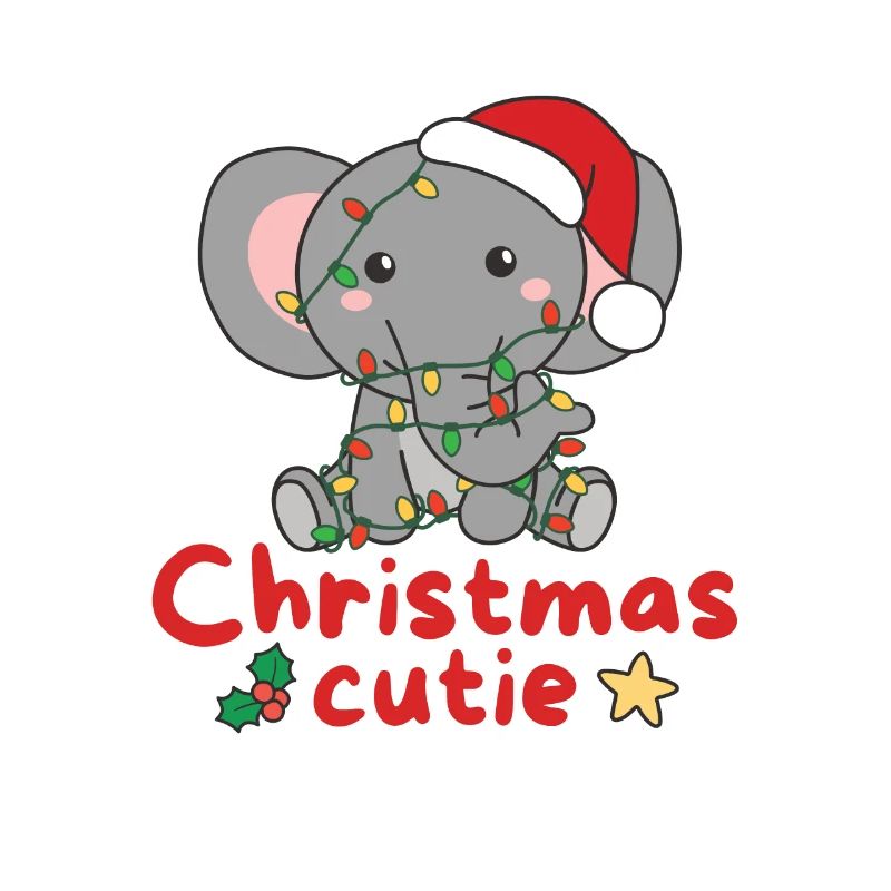 Éléphant de Noël Éléphant Mignon de Noël