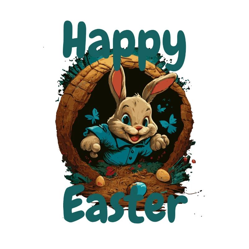 joyeuses Pâques Lapin de Pâques dans le panier de Pâques Lapin Pâques