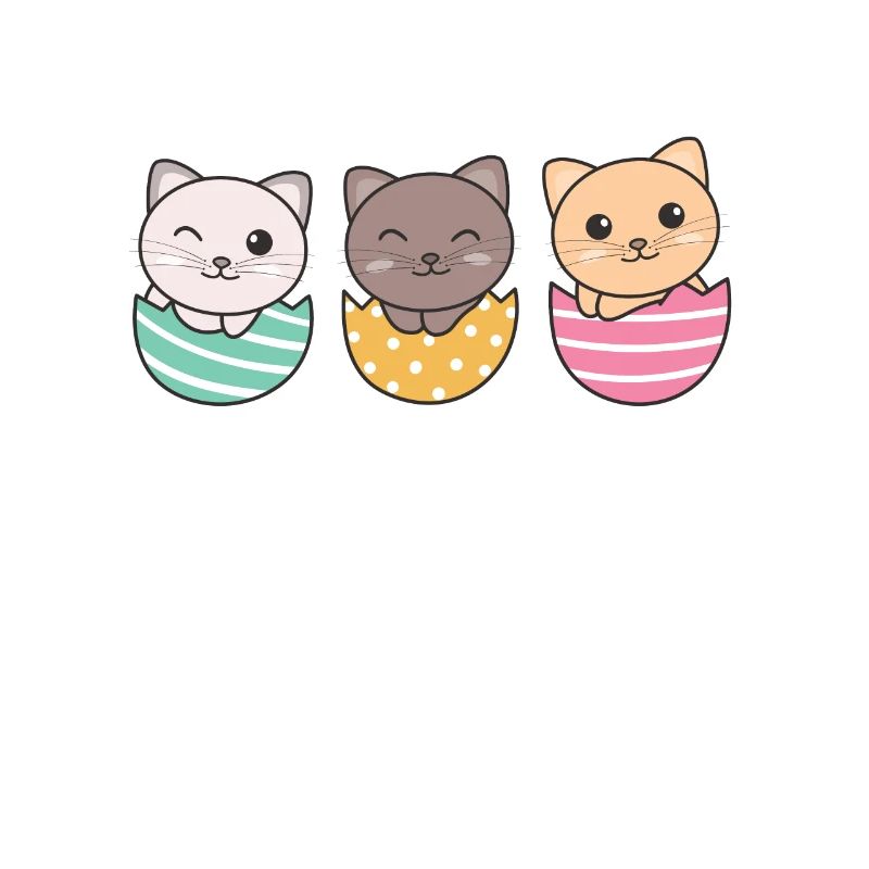 chats mignons à Pâques avec des œufs de Pâques chat