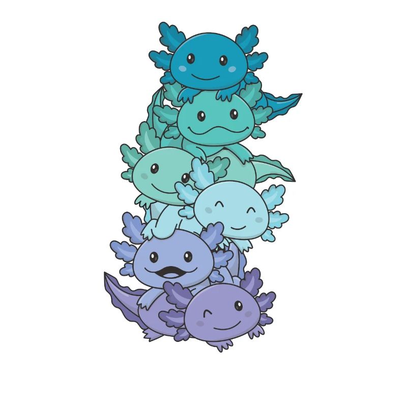Neptunic Flag Pride LGBTQ Cute Axolotl Stack