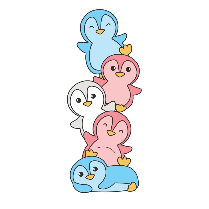 Transgender Flag Pride LGBTQ Cute Penguin Stack