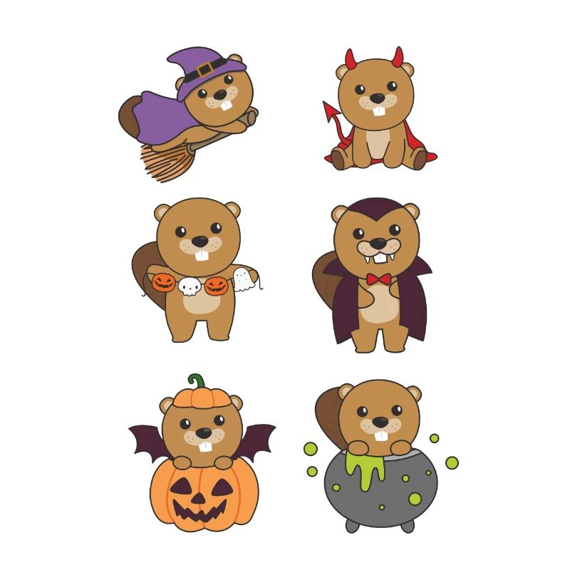 Beaver Halloween Devil Pumpkin Vampire Costume