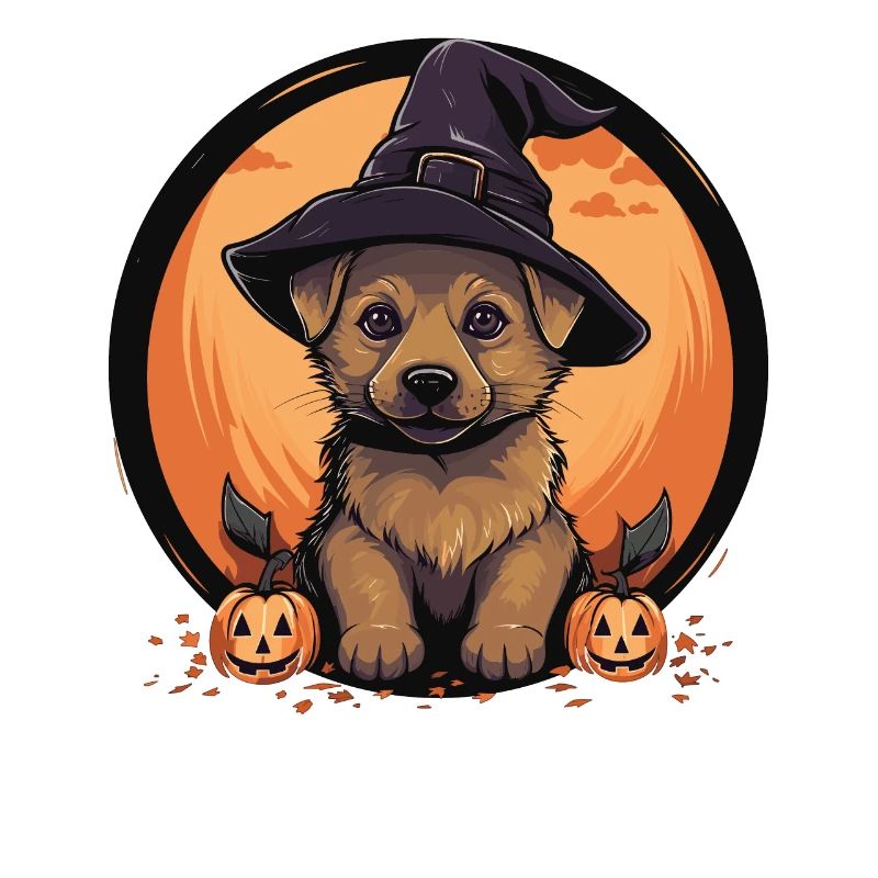 Halloween Witch Hat Pumpkin Dog German