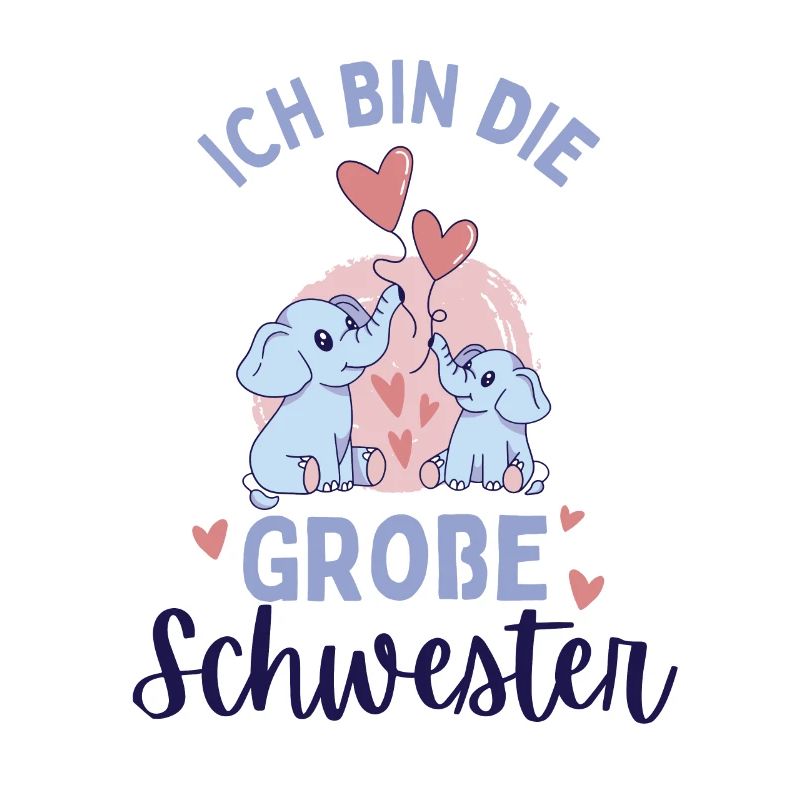 Ich werde große Schwester 2024 Elefanten Süß