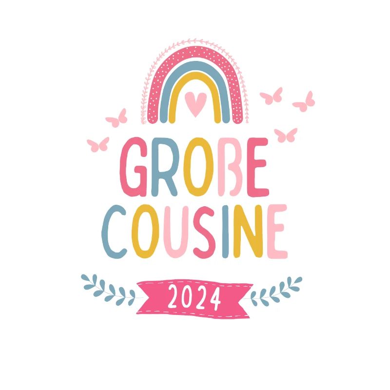 Ich werde große Cousine 2024 Regenbogen Süß