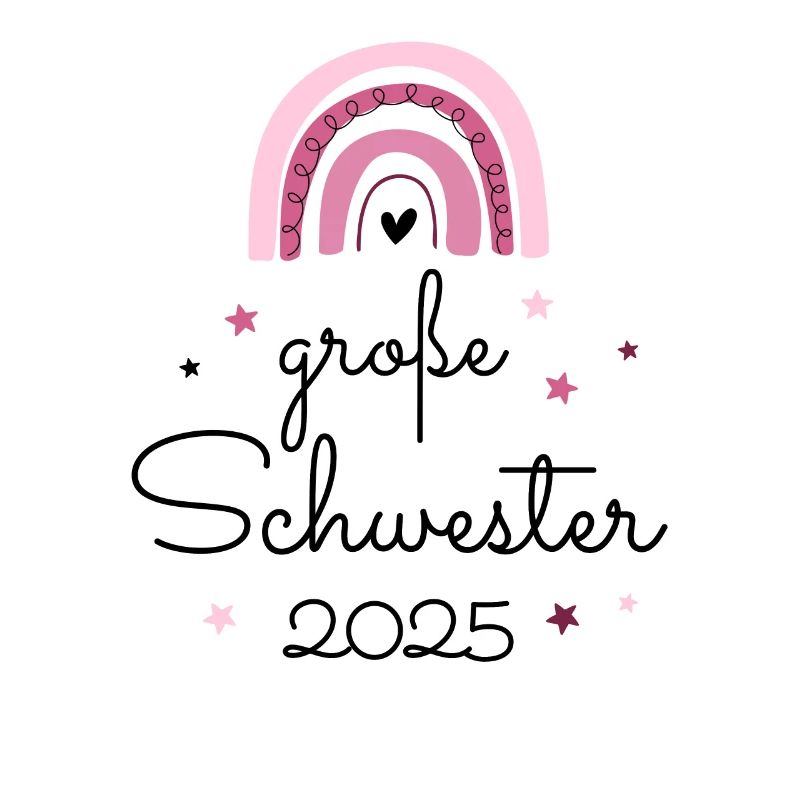 Ich werde große Schwester 2025 Regenbogen Süß