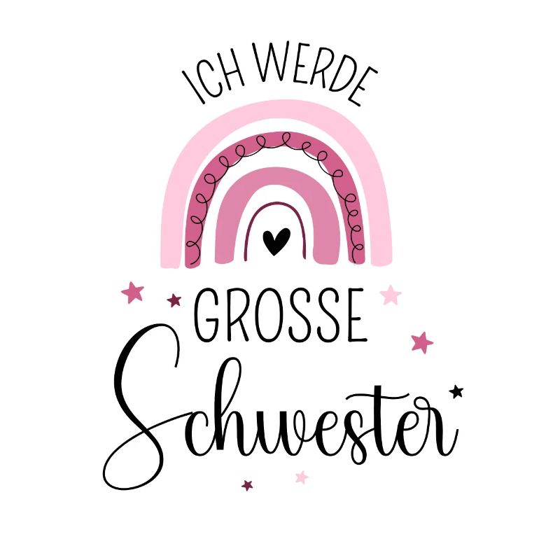 Ich werde große Schwester 2025 Regenbogen Süß
