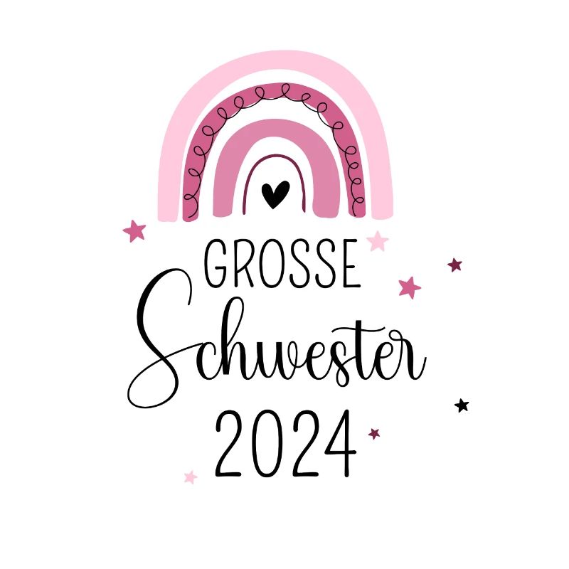 Ich werde große Schwester 2024 Regenbogen Süß