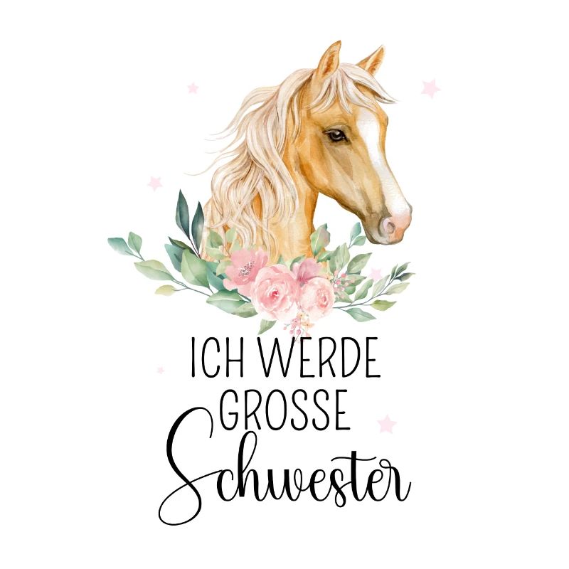 Ich werde große Schwester 2025 Pferde Mädchen Süß