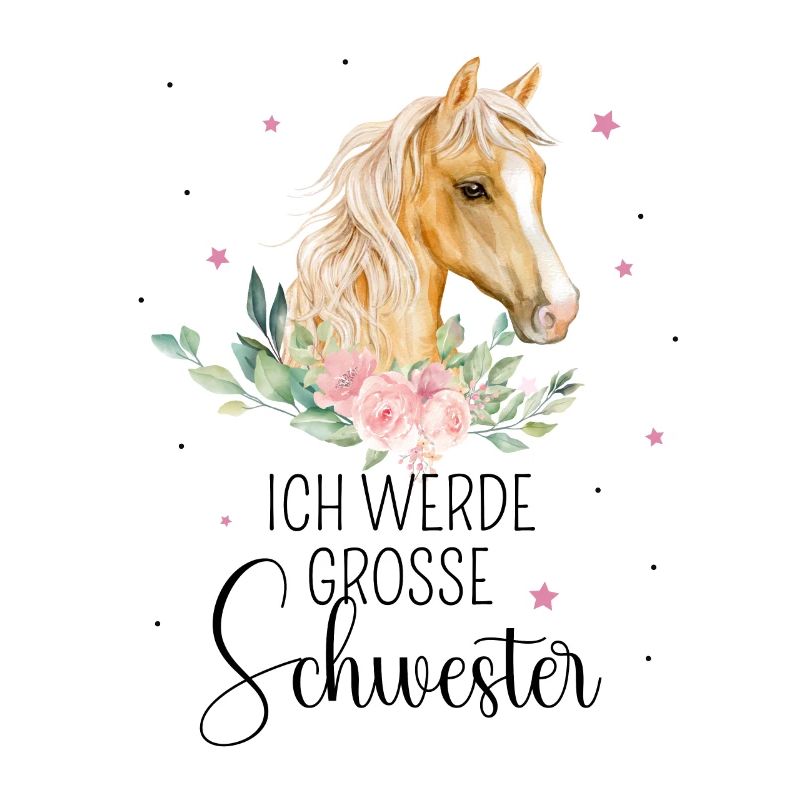Ich werde große Schwester 2025 Pferde Mädchen Süß