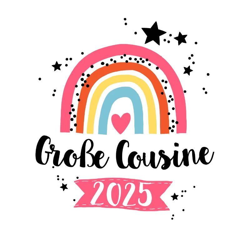 Ich werde Große Cousine 2025 Mädchen Regenbogen
