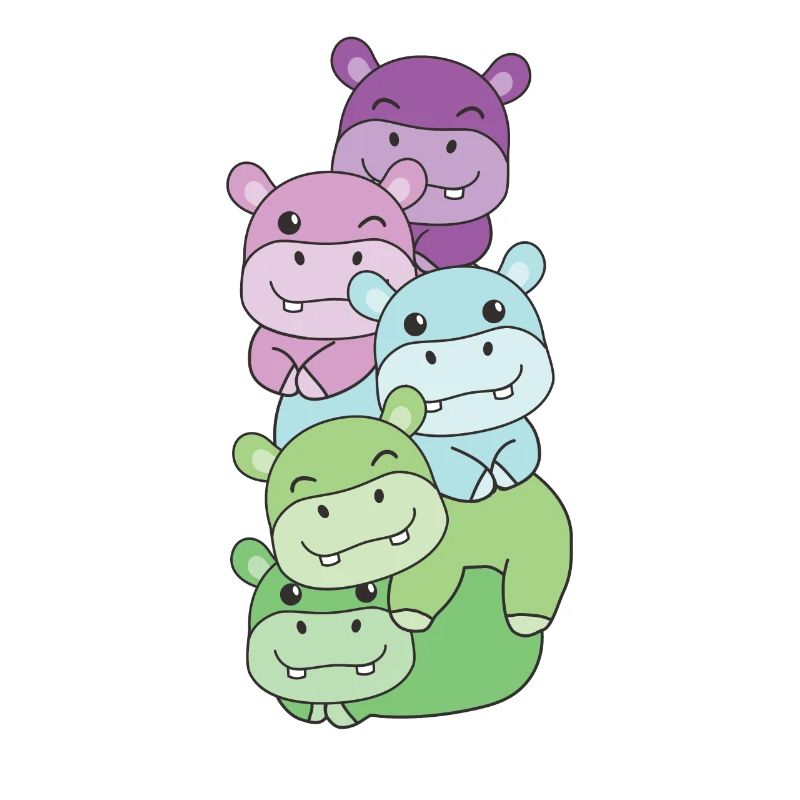 Toric Flag Pride LGBTQ Cute Hippo