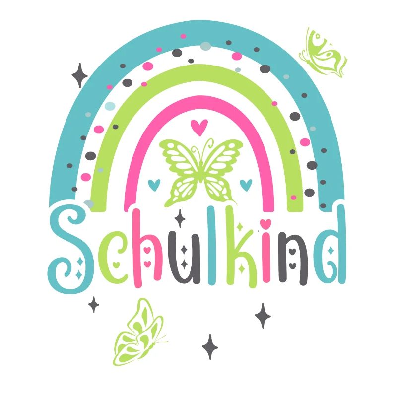 Schulkind 2024 Mädchen Regenbogen Einschulung 2024