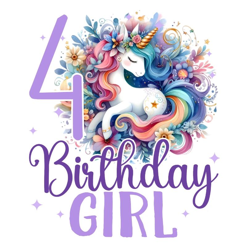 Geburtstag 4 Einhorn Vierter Geburtstag Mädchen 4