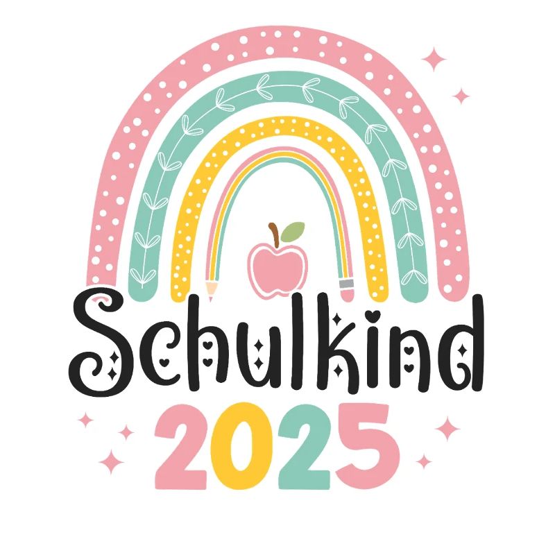 Schulkind 2025 Regenbogen Mädchen Einschulung 2025