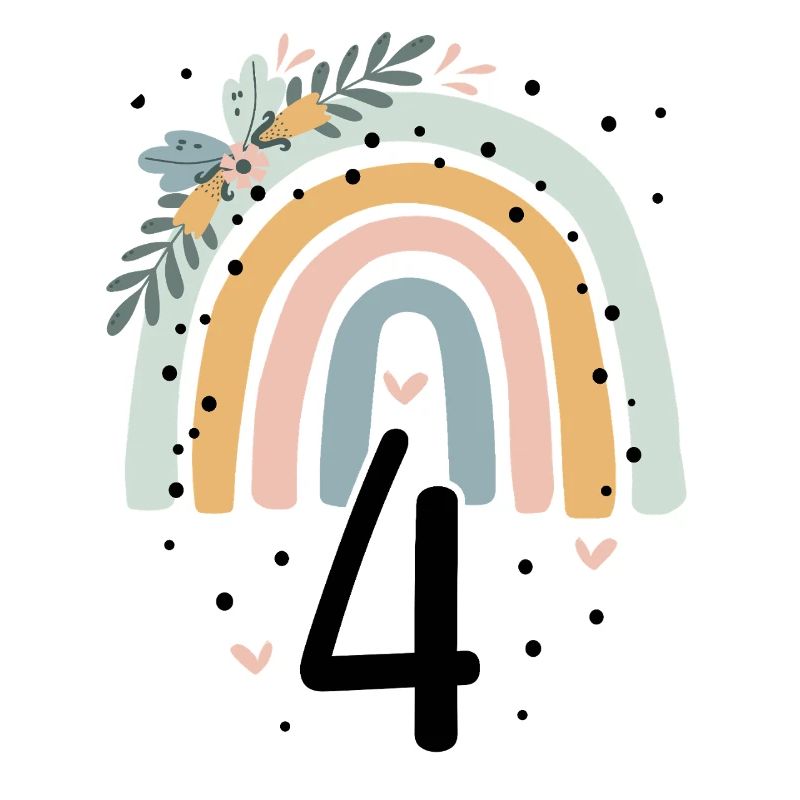 Geburtstag 4 Mädchen Regenbogen Fee Vier 4 Jahre