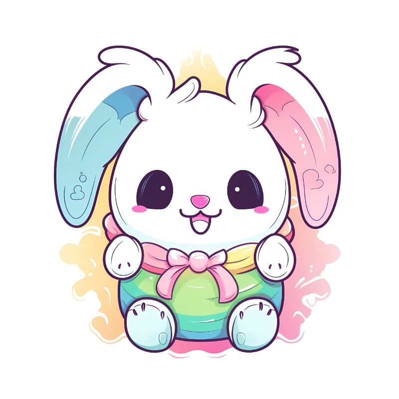 Lapin de Pâques Bleu Rose