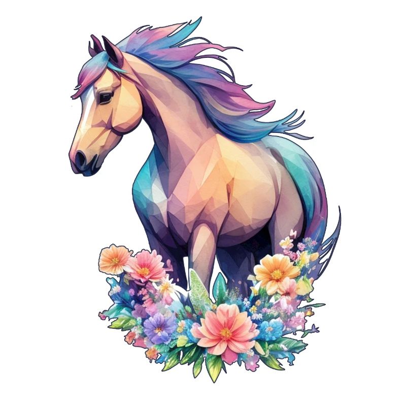 Œuvres d’art de fleurs de cheval avec de belles couleurs pastel