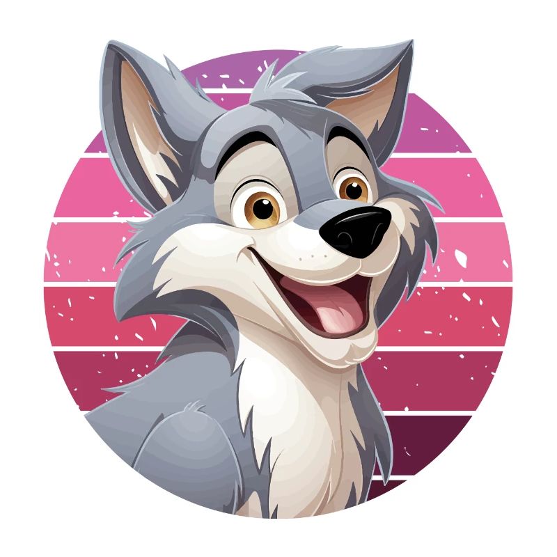 Wolf Laughs Cartoon Comic Wolf Head Wolves Cute