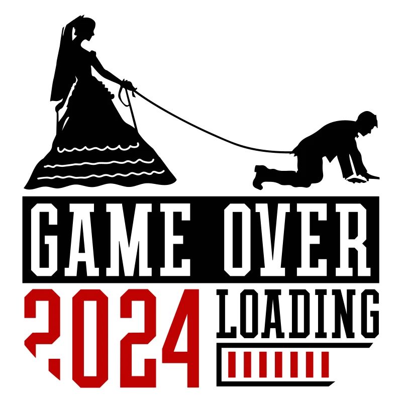 Junggesellenabschied 2024 Game Over Ehepaar