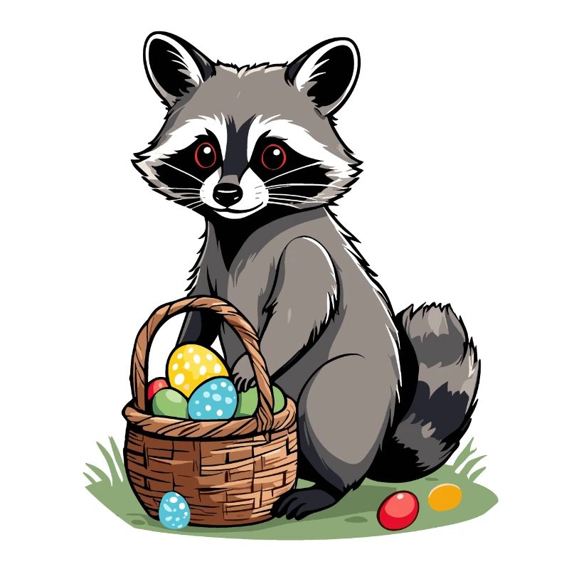 Funny Raccoon Costume Cute Easter Eggs