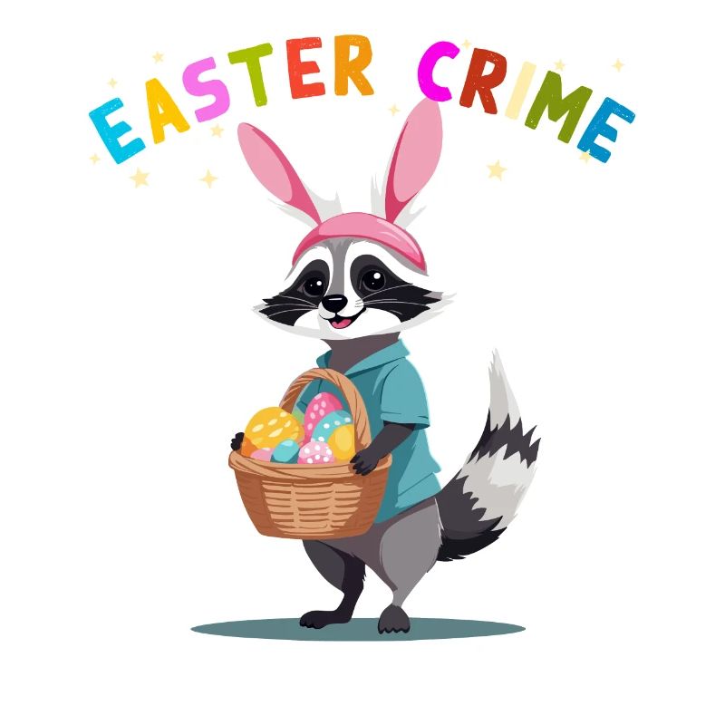 Funny Cute Raccoon Easter Eggs Design