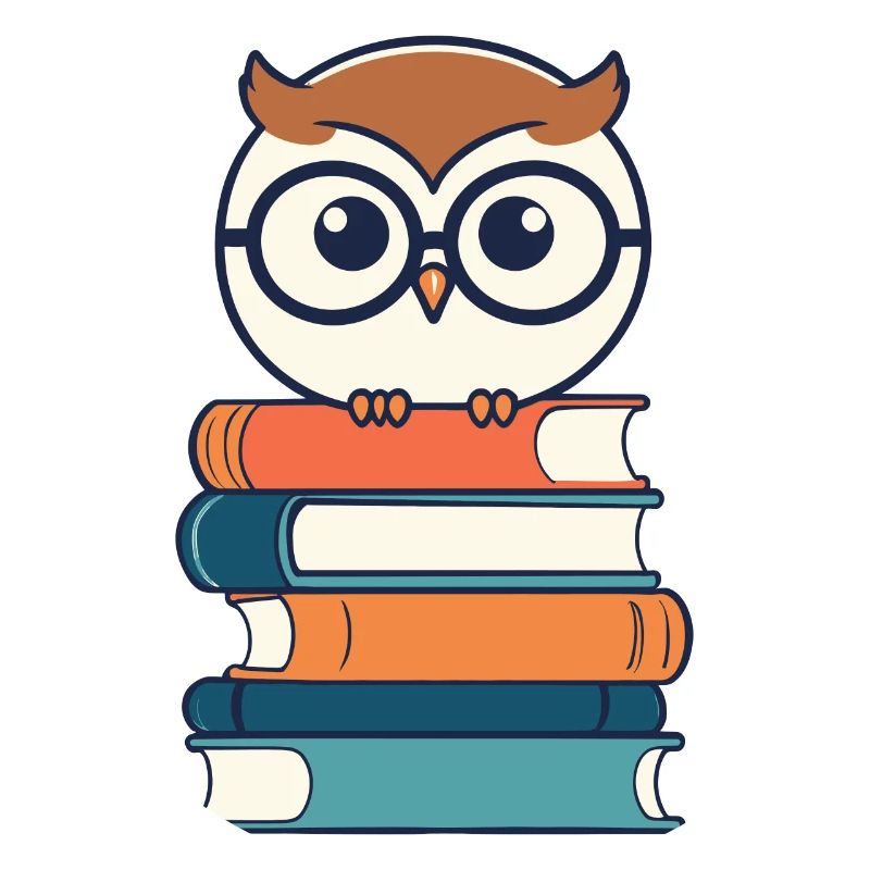 Bücher Eule Eulen Liebhaber Leseratte Illustration