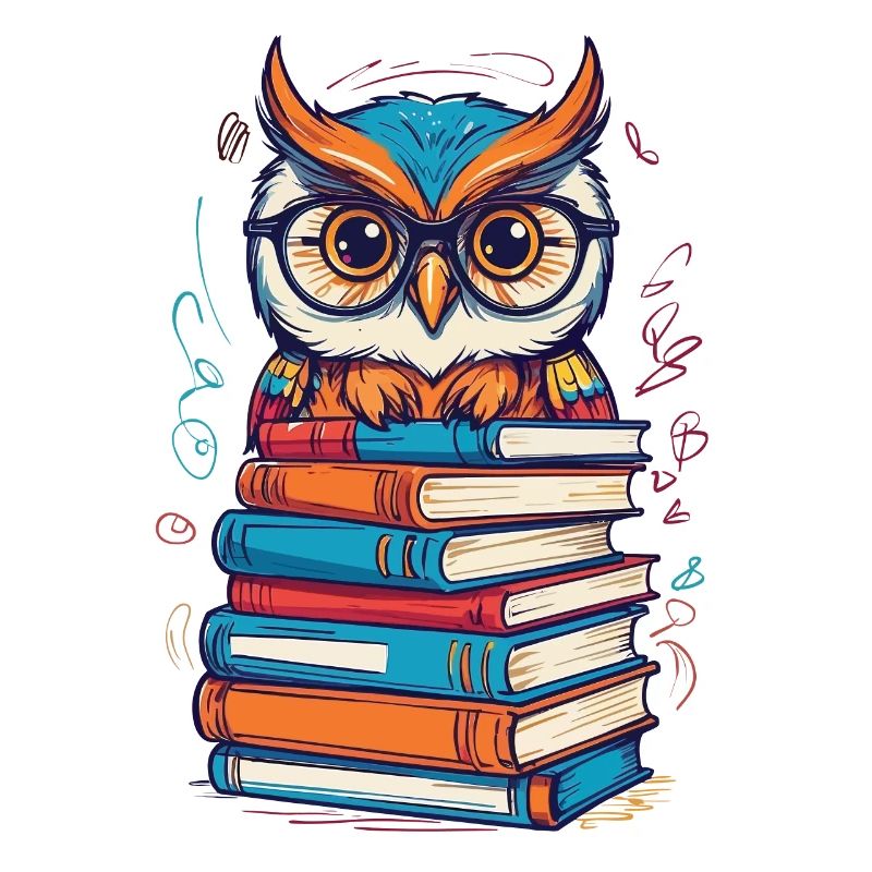 Bücher Eule Süße Buch Illustration Leseratte