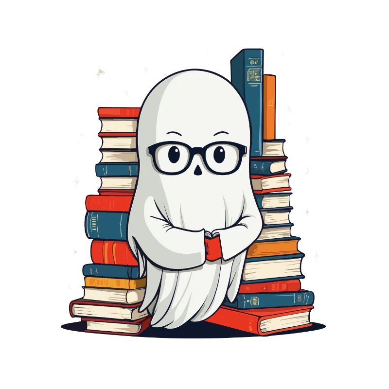 Book Lover Style Reading Halloween Ghost